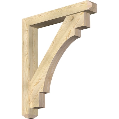 Ekena Millwork Merced Craftsman Rough Sawn Bracket w/ Offset Brace, Douglas Fir, 6"W x 38"D x 44"H BKT0604X38X44MRC04RDF
